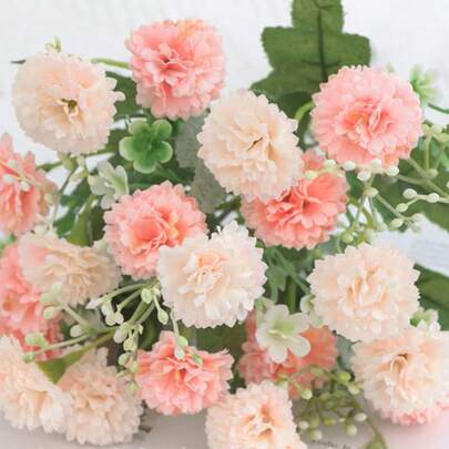 1 Pc Artificial Silk Carnation Bridal Bouquet Fake Plants Room Decor Autumn Decor Fake Flowers Garden Autumn Decor Centerpiece Vase Home New Year Decor Outdoor Garden Wedding Bouquet Living Room DIY Candy Box Garland Fake Plants Home Supplies