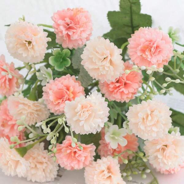 1 Pc Artificial Silk Carnation Bridal Bouquet Fake Plants Room Decor Autumn Decor Fake Flowers Garden Autumn Decor Centerpiece Vase Home New Year Decor Outdoor Garden Wedding Bouquet Living Room DIY Candy Box Garland Fake Plants Home Supplies
