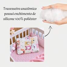 Travesseiro Almofadinha Anatômica Cabeça Chata Estampado Para Bebê Menina Menino - URSINHA MEL - Visão 6