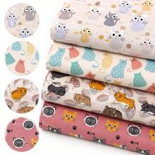 4 pezzi/Set 19.68x17.7 pollici(50x45cm) Tessuto per patchwork con stampa a impronta di zampa e foglia di gatto, tessuto pretagliato per trapuntatura, bundle di tessuti Fat Quarter, quadrati di poliestere per patchwork, progetti di artigianato fai-da-te, realizzazione di portafogli fai-da-te - predefinito - Visualizzare 2
