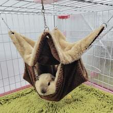 1pc Soft Coral Fleece Dual-Color Anti-Bite Chain Small Pet Double-Layer Warm Hammock, Suitable For Hamsters, Sugar Gliders, Squirrels And Other Small Climbing Pets For Resting And Sleeping, Detachable And Washable, Multiple Colors And Sizes Available, Suitable For Autumn And Winter Seasons. - A - View 3