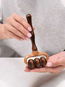 1pc/3pcs Wooden Massage Roller, Portable Manual Massage Tool For Neck, Shoulder, Waist, Head, Legs, Arms, Back And Body, Massage Handheld Massage Stick - View 4