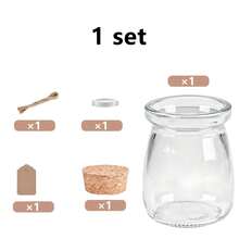 4 Stücke Mini Joghurtgläser, 100ml, mit weichen Korkdeckeln, Pudding-Behälter mit Deckeln, Hochzeitsgeschenk-Gläser, Honigtöpfe mit Etiketten und Seilen - Übersicht 11