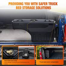 Nilight Truck Bed Tool Box Passenger Side Truck Tool Box Fit For Chevy GMC Sierra 1500 2500 3500 2007-2018 ABS Swing Case Truck Bed Storage Box W Lockable Lid Waterproof Wheel Well Toolbox - A - View 5
