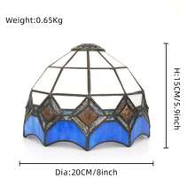 1pc Geometric Cube Style Colorful Glass Lampshade, Top Diameter 1cm, Bottom Diameter 20cm, For Table Lamp, Pendant Light, Wall Lamp, Ceiling Light Replacement - Style 28 - View 7