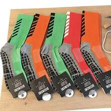 Kit Of 5 Pairs Of High-Quality Cotton Non-Slip Soccer Socks, High-Top - verde laranja vermelho - 查看 1