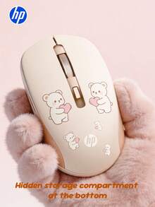 HP 2.4GHz Wireless Mouse (With USB Receiver), Cute Bear Design, Suitable For Gifts And Office Use - View 2