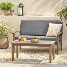 PEYTON LOVE SOFA + COFFEE TABLE - GRIS OSCURO + Madera De Acacia1 - View 4