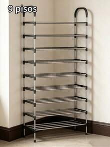 8/7/6/5/4 Niveles Zapatera Organizador, Rganizador Zapatos Rack de Acero Inoxidable, Organizador para Zapatos y Juguetes, Zapatero para Entrada, Puerta, Garaje, Dormitorio, Guardarropa - Negro - Ver 12