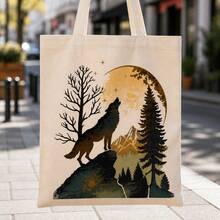 Premium Wolf Mountain Landscape Art Stencil, Reusable Wilderness Scene Template For Statement Wall Decor, Canvas, Fabric And Modern Home Design - White - View 8