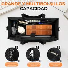 INSMEER Loncheras para Mujer, Bolsa para Laptop Mujer de 15, 6 Pulgadas con Compartimento Térmico para El Almuerzo de Gran Capacidad para Negocios, Trabajo, Enfermería, Oficina, Collage, Informal - como en la imagen - Ver 5