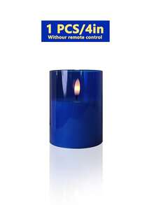 3pcs Flameless Candle Lights, With Remote Control/Timer Function, Battery Powered, Suitable For Christmas, Halloween, Valentine's Day, Mother's Day, Gift, Birthday, Proposal, Wedding, Dining Table, Party - Blue - Warm Light - View 12