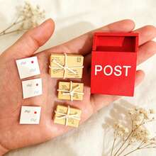 7pcs Mini Mailbox & Package Set, Christmas Doorway Miniature Scene Decor, Photography Props, DIY Simulated Scene Pocket Accessories, Collectible Gift For Hobbyists And Enthusiasts - Multicolor - View 4
