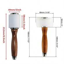 T-Head Nylon Leather Carving Mallet, Wooden Handle Leather Craft Hammer For DIY Leather Stamping Punching Sewing Handmade Tool - A - View 5