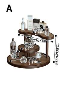 Desktop Storage Rack - Easy Assembly, Minimalist Style, Bathroom, Entryway, Office, Living Room Storage Shelf - Space-Saving Perfume, Cosmetics, Cup Organizer, Multi-Functional Storage Rack - Upgraded Walnut Color - View 9