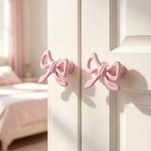 1/10/15/20pcs Pink Bow Knobs, Girly Style Pull Handles, Wardrobe, TV Cabinet, Bookshelf, Sliding Door, Single Hole Bow Handles - single hole - View 5