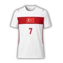 1pc Turkiye Soccer Fan 3D-Shirt Custom Name Number Jersey Red Tee - Black - View 3