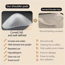2pcs Women's Silicone Shoulder Pads, Reusable Self-Adhesive Invisible Shoulder Enhancers, Suitable For Tops And Shirts - Self-adhesive Invisible Shoulder Pads - View 7