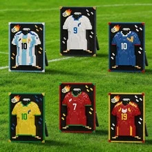 World Cup Theme Building Blocks, World Cup Building Blocks, Jersey Building Blocks, Photo Frame Building Blocks, Suitable For Desktop Decoration, Fan Collection Toys - Multicolor - View 1