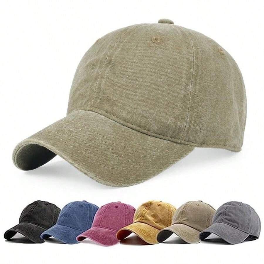 1 pieza Gorra de béisbol de moda de unicolor de algodón - A - Ver 1
