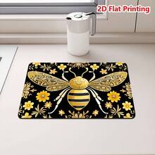 1/10pcs Ultra-Absorbent Polyester Kitchen Mat, Anti-Slip Quick Dry Dish & Coffee Pad, Heat Resistant Countertop Protector For Dishes Appliances, Easy To Clean And Washable Drainage Mat, Suitable For Kitchen Coffee Bars/Water Bars/Worktops - Ginger - View 5
