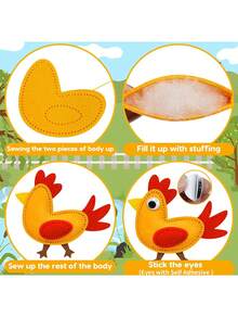 13pcs Farm Animal Sewing Craft Set, Beginner Sewing Craft Kit, DIY Craft & Sewing Set, Art Craft Tool Kit, Fun Educational Craft Set, Handmade Felt Animals - 13-piece Pack - View 4