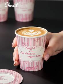 shoxil Set Kopi Pita Merah Muda, Cangkir Kertas Sekali Pakai Modis dan Kertas Filter Kopi UFO, Set Lengkap untuk Menyeduh Kopi Tetes, Cocok untuk Rumah, Perjalanan, dan Hadiah - berwarna merah muda - View 7