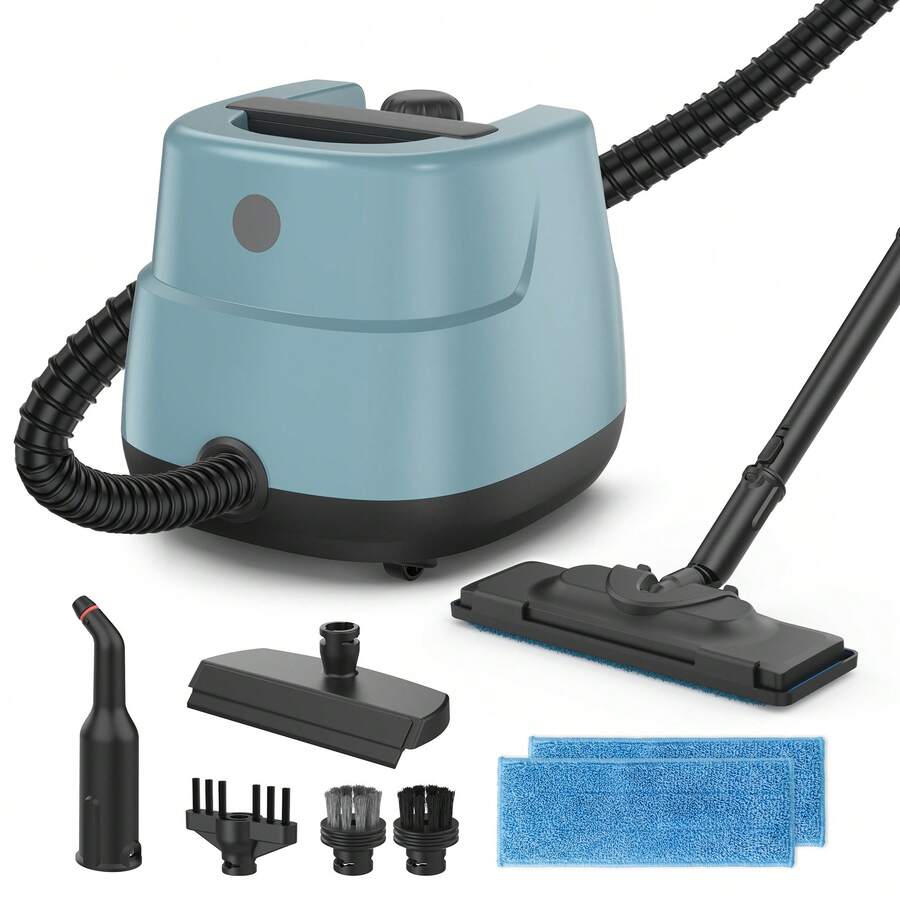 Handheld Steam Cleaner, 2500W High-Temperature Pressurized Steam Cleaner, 1L (33.8 OZ) Tank & 13-In-1 Accessories, Safety Lock Steamer, Steam Cleaning Machine For Home, Furniture, Kitchen, Grout, Floor, Tile, Car, Blue