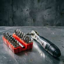 Juego de 34 piezas de destornillador de trinquete reversible de 36 dientes mini, para espacios estrechos, llave rápida de avance y retroceso, juego de puntas Torx y hexagonales! - 34 juegos de herramientas de reparación - Ver 12