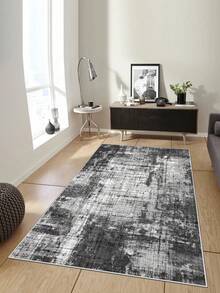 Digitally Printed Non-Slip Washable Runner And Area Rug Living Room Carpet, Modern Design | Modern, Scandinavian, Bohemian And Classic Styles | 100% Polyester - Dark Grey - View 3