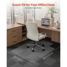 Chair Mat With Lip, 36 X 48-Inch Office Chair Mat For Low Pile Carpeted Floors, Plastic Floor Protector Rug With Studded, Non-Slip & Easy To Clean, Smooth Glide Under Desk Rug For Home Office - 36 x 48 inch, PVC - Xem 2