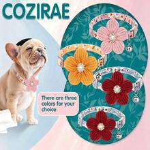 1 pieza Collar floral para mascotas con campana + decoración de flor desmontable - Collar ajustable para gatos y perros, collar suave adecuado para perros y gatos medianos y pequeños, paseos diarios / fotos de fiesta - Multicolor - Ver 2