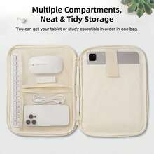 DANYCASE 11 Inch Tablet Sleeve Protective Padded Carrying Case Compatible With IPad 10th Gen 11th Gen 10.9 Pro 11 7th Gen 8th Gen 9th Gen 10.2 Smooth Zipper - Beige - View 3