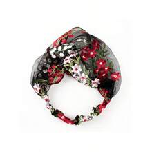 1pc/2pcs Lace Mesh Floral Wide Band Hair Tie, Breathable Face Wash Head Wrap, Simple Grey Hair Cover For Outings, Daily Hair Accessory For Makeup, Washing, Postpartum Hair Care, Multi-Use Headband, Bathroom Hair Accessory, Headscarf, Hair Band - Lace Mesh - View 10