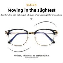 1 Pair Men's Metal Half-Frame Retro Style Clear Lens Glasses, Suitable For Daily Wear, Gaming And Computer Work - Clear - View 6