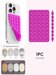 1PC/2PCS Multi-Color Strong Silicone Phone Case, Double-Sided 80 Suction Cups Stand - Hands-Free Selfie/Video Stand, Suitable For IPhone And Android Phones, Birthday Gift, Phone Stand For Family And Friends, Phone Accessories - Multicolor - View 23