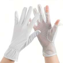 A Ladies' Breathable, Thin, Loose-Fitting, Fingerless Summer Glove With Mesh Palm For Casual Walking - Style 1 - View 12