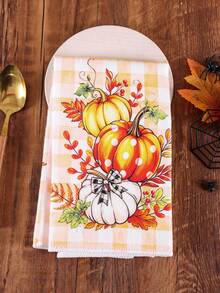 2 قطعة مناشف مطبخ Hello Fall، 40*48 سم قماش أطباق بنمط اليقطين، مناشف يد من الميكروفايبر الناعم الماص بنقشة Buffalo Plaid، ديكور عطلة الخريف، ديكور المطبخ، ديكور الطاولة، ديكور المنزل، ديكور الحمام، هدية تدشين المنزل، ديكور - يقطينة الخريف - مشاهدة 12
