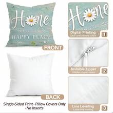 4pcs/1pc Butterfly Floral Pattern Pillow Covers Without Inserts, Single-Sided Printed Pillow Covers, Suitable For Living Room Bedroom Home Decor, All Season Pillow Covers - Multicolor - View 4