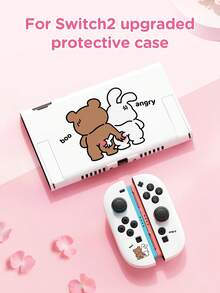 Nuevo accesorio para consola de juegos Switch 2 (2025), 1 pieza funda protectora con estampado de pareja de animales de dibujos animados, compatible con Switch 2, Switch NS/Switch OLED/Lite, accesorio para consola de juegos Switch, bolsa de almacenamiento, funda protectora Switch, regalo romántico para jugadores de Switch - Multicolor - Ver 19