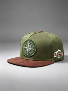 1pc Unisex Fashion Compass Embroidered Hip-Hop Color-Block Baseball Cap , Adjustable , Perfect For Outdoor Activities, Travel, And Running - Compass 1970 - View 4