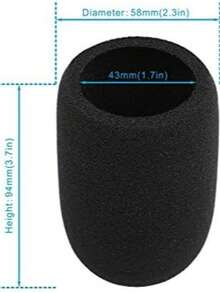 防噴音泡沫防風罩－麥克風防風罩，相容於 Audio Technica AT2035 電容式麥克風，可阻隔爆破音 - 均碼 - 查看 2
