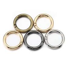 5pcs Alloy Spring Buckle Open Ring Carabiner Connector Round Ring Keychain For Handmade DIY Jewelry Accessories - 5pcs - View 7
