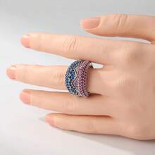 An Exquisite And Luxurious Women's Ring, A Fashionable Jewelry Accessory, Suitable For Wearing On Various Occasions, And A Perfect Gift For Any Holiday. - Silver - View 2