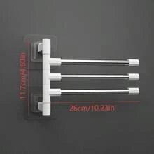 1pc Rotating Bathroom Towel Rack, Drill-Free Stainless Steel Sink Rotating Wall-Mounted Towel Holder, Kitchen Dishcloth Towel Rack - Multicolor - View 19