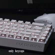132 Keys Pure White Side-Printed Keycaps, PBT Material, Cherry Height, Minimalist Style, Compatible With Cherry/Gateron MX Switches, High Quality, Wear-Resistant, Non-Fading, Non-Oily - View 4