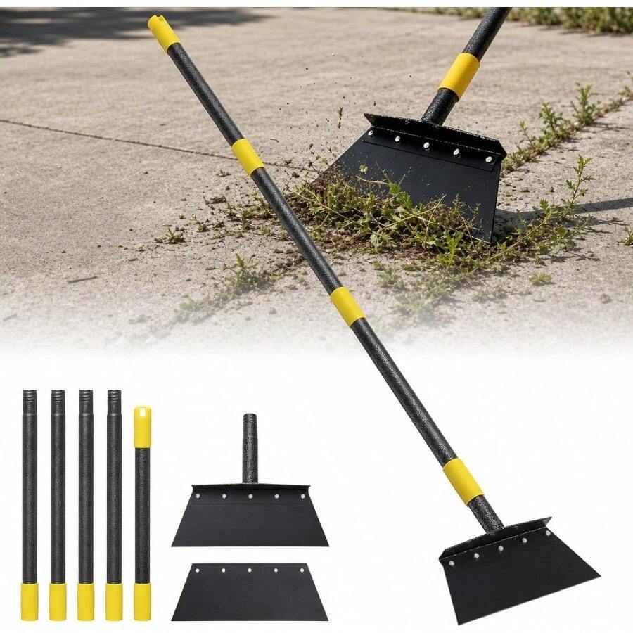 Ice Scraper, Snow Shovel, 2 Spades, 88" Detachable Garden Flat Shovel Scraper, Multifunctional Garden Cleaning Shovels,Heavy Duty Floor Scrapers For Weeding, Edging, Driveway Snow Ice Removal - 84" - View 1
