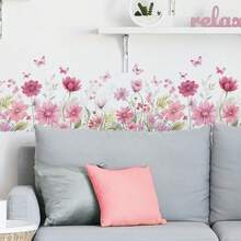 1pc Colorful Floral & Butterfly Wall Decal,Stickers,Wall Decal, Vinyl Decal For Home Decorations,Spring Decoration Items Refresh Your Home,Rama Decoration Stickers Gifts Birthday Graduation - TF031 - View 4