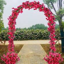 1/3件 5.9英尺人造三角梅花環，仿真絲綢三角梅藤蔓，長莖人造三角梅花環，適用於桌面裝飾、桌旗、婚禮拱門、牆面裝飾 - 玫色 - 查看 7