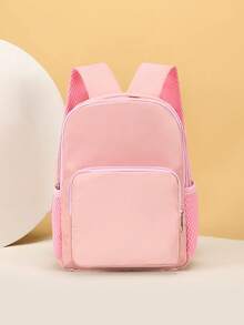 Cute Cartoon Excavator Printed Backpack, Random Print Placement - Black - View 5